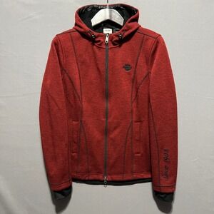 Harley-Davidson Womens XL Red Heathered Full Zip Hoodie Since 1903 Biker Jacket